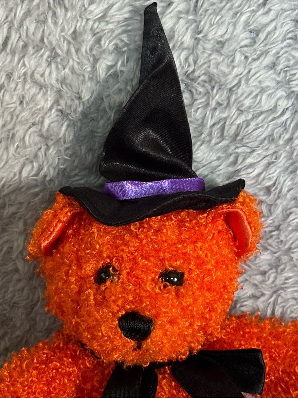 Kids Preferred Orange Curly Fur Bear Plush Stuffed Animal Toy Halloween Witch - Picture 3 of 8
